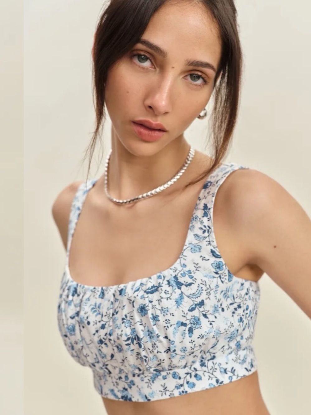 Reformation Shannon Linen Bra Top